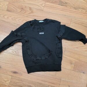 Black MSGM Sweatshirt with Ruffle Details